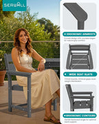 SERWALL Outdoor Dining Table Set, 67‘’ HDPE Patio Dining Set - Image 4