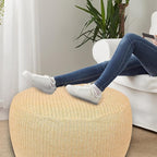 Woven Inflatable Ottoman, Fade-Resistant D31”x H14” Outdoor Indoor Pouf Patio - Image 7