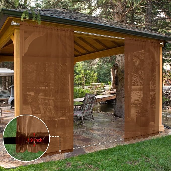 SpaceDresser Waterproof Outdoor Sheer Curtains - Image 8