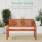 Best Choice Products Outdoor Bench 2-Person Metal Steel Benches Furniture - Image 6