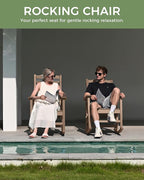 Oversized Rocking Chair Outdoor, High Back Porch Rocker Chair, HDPE All Weather - Image 7