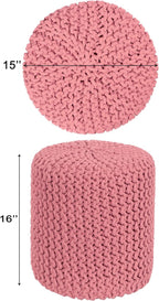 COTTON CRAFT Braided Round Pouf - Image 3