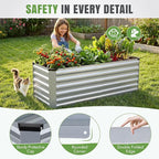 INNO STAGE 4x2x2ft Galvanized Raised Garden Bed, Raised Garden Bed Kit-Metal - Image 4