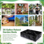6 Pcs 35 Gallon Fabric Raised Garden Bed Breathable Planting Container Grow Bag - Image 4
