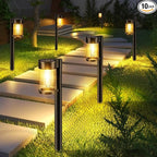 Mancra Solar Pathway Lights Outdoor, 10 Pack Metal & Glass Solar Lights Outdoor by Mancra