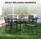 VINGLI 36" Square Patio Table for 4, Metal Outdoor Dining Table - Image 7