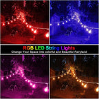 Mlambert 96Ft Outdoor Patio Lights, RGB Cafe String Lights - Image 6