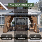 Aoxun 10'x14' Hardtop Gazebo, Aluminum Frame Permanent Pavilion - Image 5