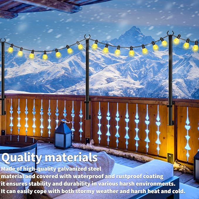8Pack String Light Poles, 5 Ft Light Poles - Image 4
