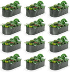 A ANLEOLIFE 12-Set 8X4X2 ft Galvanized Raised Garden Bed Kit, Oval Metal Deep by AAnleolife
