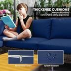 Outsunny 7 Piece Wicker Patio Furniture Set, Modular Outdoor Sectional - Image 6