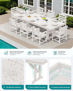SERWALL 9 Piece Outdoor Dining Set - Image 3