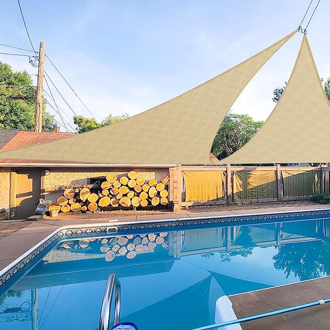 E&K Sunrise 18' x 18' x 18' Sun Shade Sail Triangle Canopy Shade Cover UV Block by EKSUNRISEINC