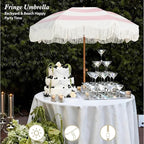 AMMSUN Boho Fringe Umbrella Outdoor Patio, 6.5ft UPF50+ Picnic Umbrella - Image 5