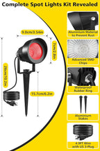 T-SUN Red Spotlight Outdoor, Waterproof LED Landscape Lighting - Image 3