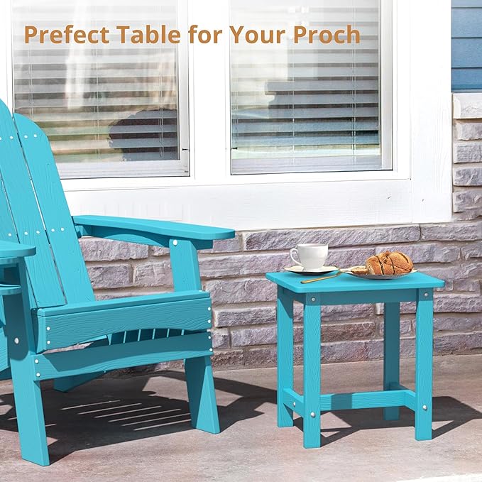 LUE BONA Outdoor Side Table, HDPS Small Outdoor Table, Rectangle Adirondack - Image 4