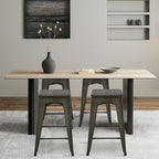FDW Metal Bar Stools Set of 4 Counter Height Bar Stools 24 Inches Industrial - Image 2