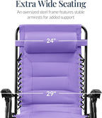 Best Choice Products Oversized Padded Zero Gravity Chair, Folding Outdoor Patio - Image 3