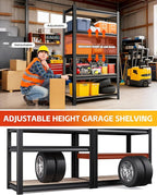 AOAORRG Set of 5 Garage Shelving Heavy Duty Storage Shelves, Metal Adjustable - Image 6