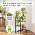 Plant Stand Indoor Outdoor, 5 Tier Corner Metal Flower Display Holder Stand - Image 2
