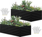 YITAHOME 6x3x2 ft 2pcs Galvanized Raised Garden Bed Kit, Large Metal Planter Box by YITAHOME
