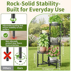 Plant Stand Indoor Outdoor, 5 Tier Corner Metal Flower Display Holder Stand - Image 3