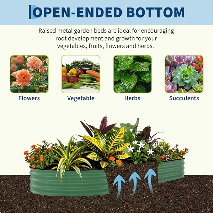 Garvee 4 Pack Galvanized Raised Garden Bed, Rust-Resistant Raised Garden Beds - Image 6