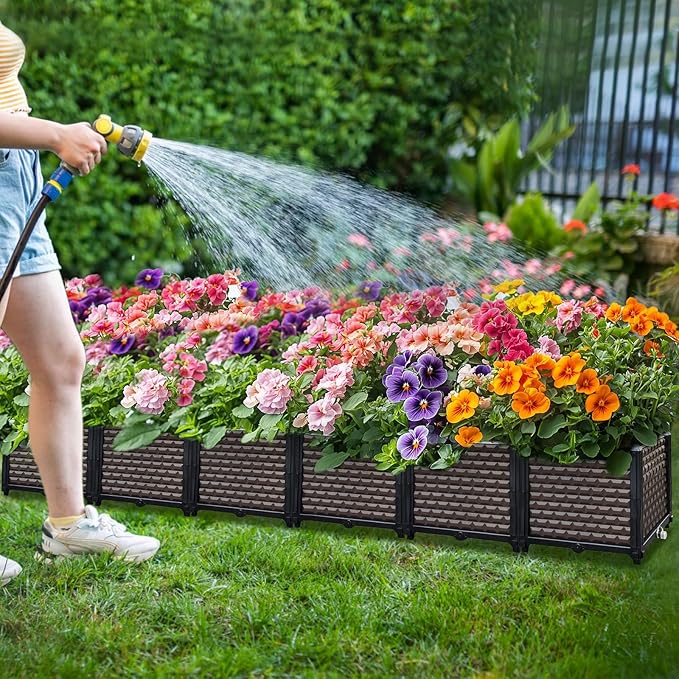 Large Planters for Outdoor Plants 14" Tall Planter Box, Raised Beds for - Image 9