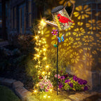 Solar Watering Can with Lights Outdoor Garden, 41in Large Red Cardinal Garden by Newinhome