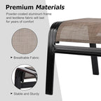 Patio Ottoman Outdoor Footstools Assembled Aluminum Footrest Small Seat - Image 4