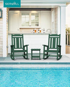 SERWALL Outdoor Rocking Chair Set of 4, Patio Rocking Chairs Set, HDPE Rocking - Image 7