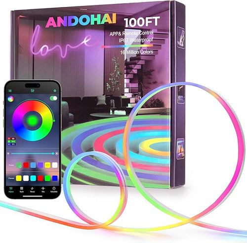 100FT LED Neon Rope Lights, Flexible Led Rope Lights Control by Unknown