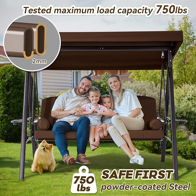 3 in 1 Outdoor Porch Swing - Image 5