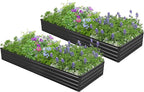 2PCS 6x3x1ft Galvanized Raised Garden Bed Kit, Galvanized Planter Raised Garden by Easllre