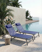 2 Pack Foldable Chaise Lounge Chair - Image 2