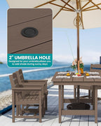 SERWALL Patio Dining Sets for 10 Person, HDPE Dining Set - Image 6
