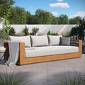 Modway Tahoe Acacia Wood Outdoor Patio Sofa in Natural Light Gray by Modway