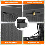 100 Gallon Outdoor Deck Box, Lockable Waterproof Outdoor Storage Boxes - Image 3