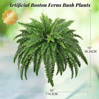 45" Fake Ferns, Realistic Large Artificial Bush Plants, 2 Artificial Boston - Image 4
