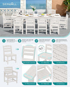 SERWALL 11 Piece Outdoor Dining Set - Image 3