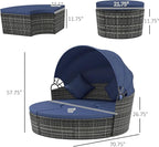 Outsunny 4-Piece Round Convertible Daybed - Image 3