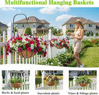 Metal Hanging Planters Basket Set of 4 Hanging Flower Pots 10 Inch Chain Round - Image 6