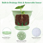 16 inch Plastic-Flower-Pot-for-Indoor-Plants, 4 Pack Large Outdoor Planter Pot - Image 4