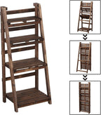 Yaheetech Foldable Ladder Shelf Wooden Plant Stand Indoor Outdoor Shelves No - Image 5