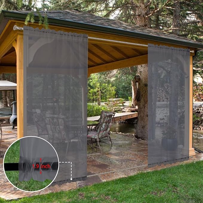 SpaceDresser Waterproof Outdoor Sheer Curtains - Image 8