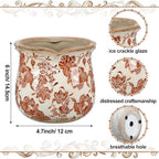 6 Inch Ceramic Plants Pots Vintage Ceramic Flower Planters Crackle Glaze Finish - Image 7