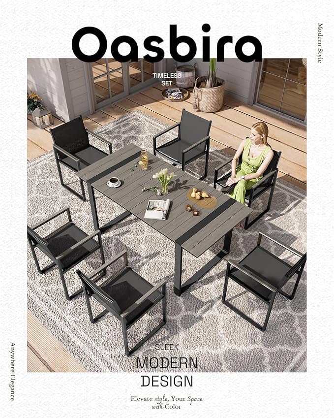 Outdoor Dining Chairs Set of 2, Aluminum Patio Dining Chiars - Image 5