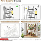 39.4" Bamboo Ladder Shelf Plant Shelf, 3 Tier Foldable Ladder Flower Pot - Image 8