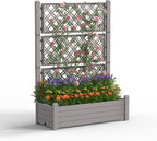 Raised Garden Bed with Trellis for Climbing Plants, 43.43" L x 18.27" W x by OutdoorLivingPerfected