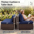 NICESOUL 8 Person Modern Deck Furniture Set, 29.3'' High Back Comfy Outdoor - Image 6